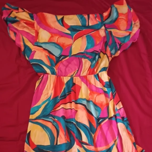 Nicole Miller NY Colorful Wrap Dress Belted Waist Classy Easter Spring Summer L - Picture 8 of 8